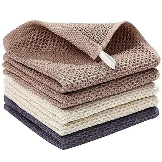 Dishcloth Kitchen Cloth Waffle Cotton 3434cm Towel (AntibacterialDeodorizing) Absorbent Quick-Dry Cleaning School Use Hotel Specification Commercial 5