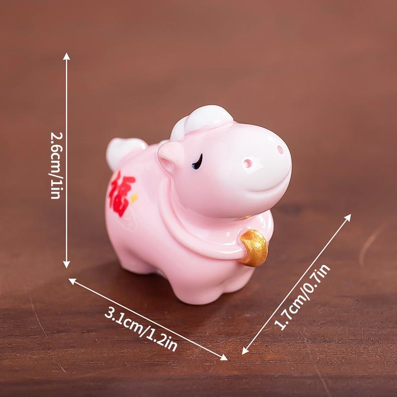 2026 New Year Resin Pony Decoration Ornament Mini Car Desktop Ornament New Year Birthday Blessing Gift Spring Festival Crafts