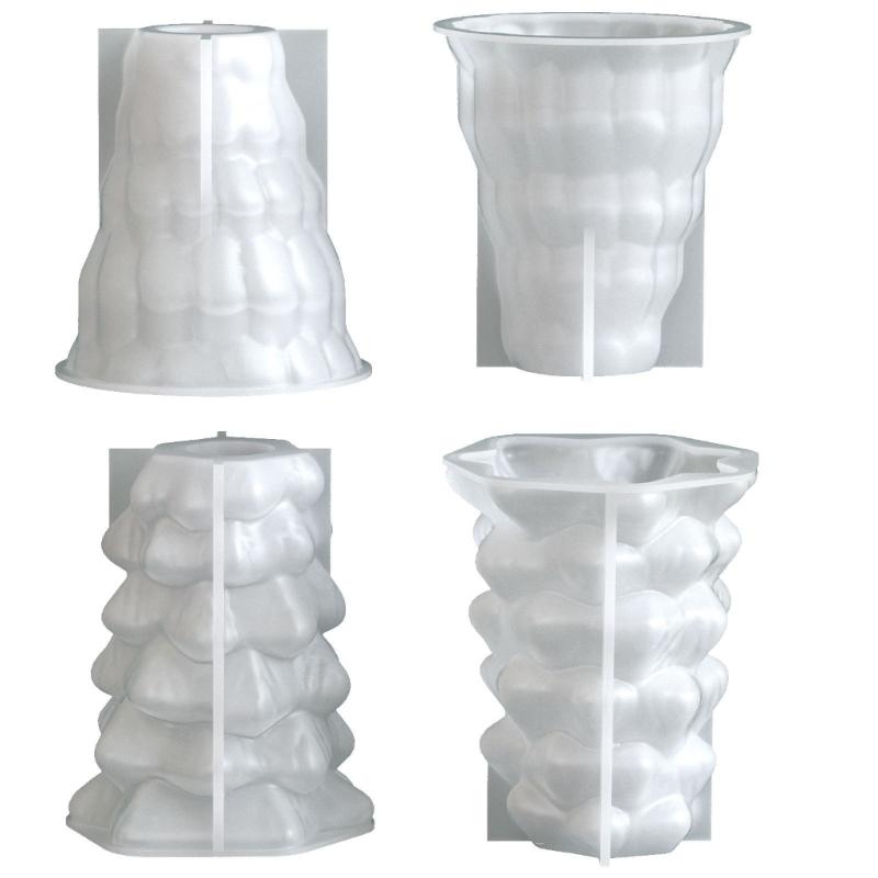 Flexible Silicone Mold For DIY Resin Christmas Tree Candle Holder Base Crafting With Dried Flower Decoration