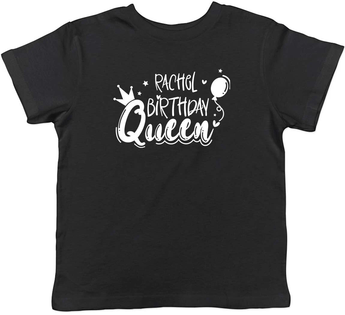 Personalised Birthday Queen Childrens Kids T-Shirt Boys Girls 100