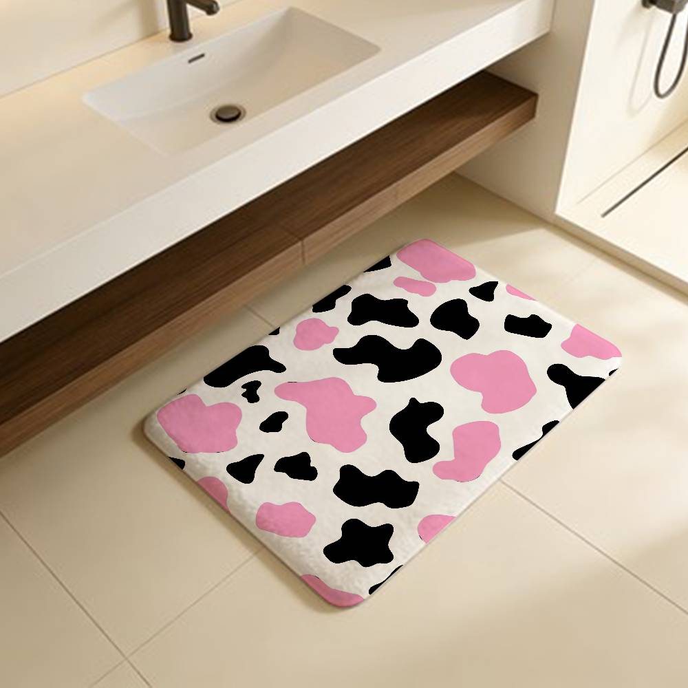 cartoon Cow Pattern cute Kitchen Mat Kids Room Bedroom Decoration Balcony Anti-Slip Doormat Living Room Alfombra