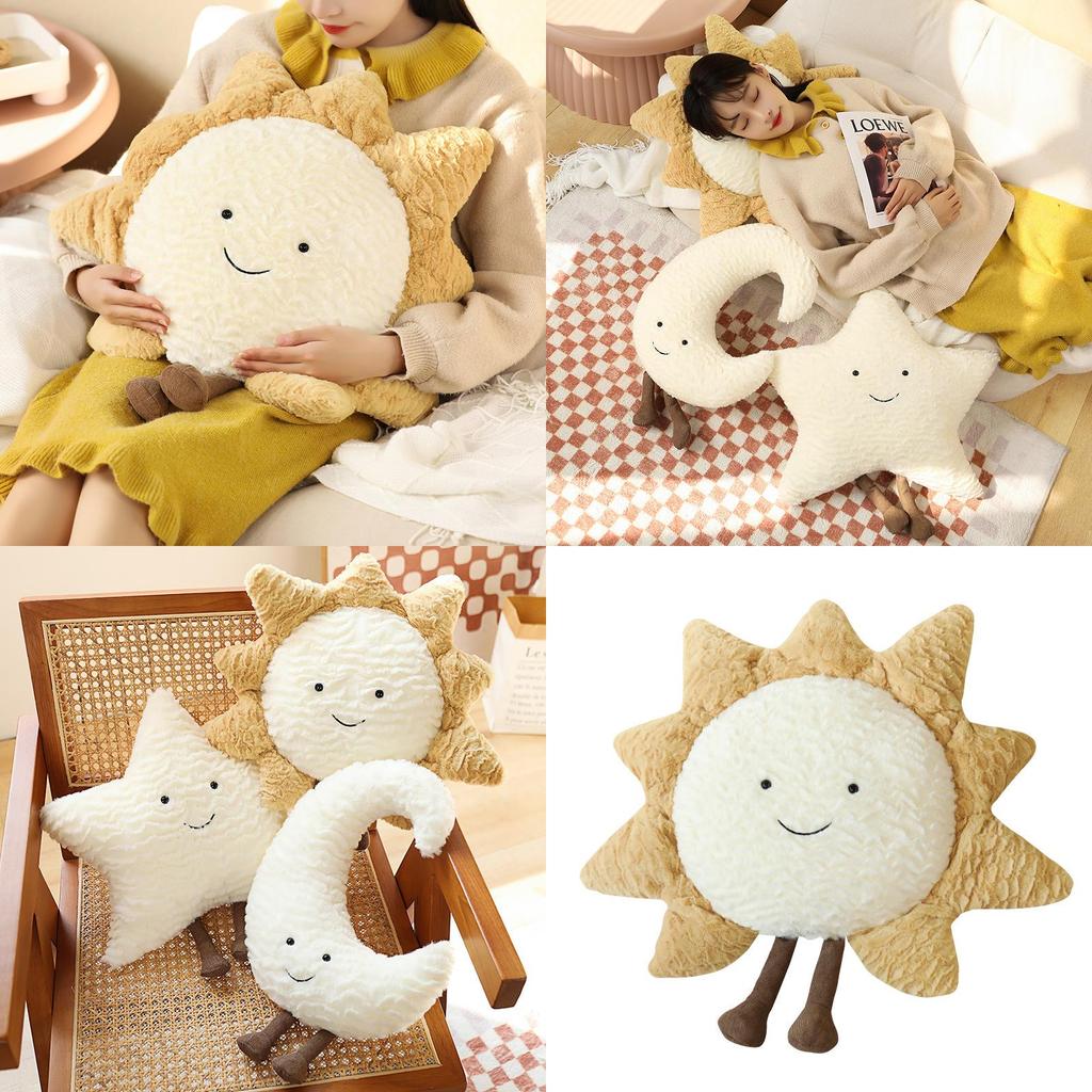 Adorable New Ins Style Plush Moon Sun And Star Pillow For Office And Naps 40cm And 60cm Soft Supportive Comfort