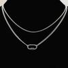 Accessories Light Luxury 18K Titanium Steel Clavicle Chain Female Geometric Oval Buckle Double Layer Stacked Necklace