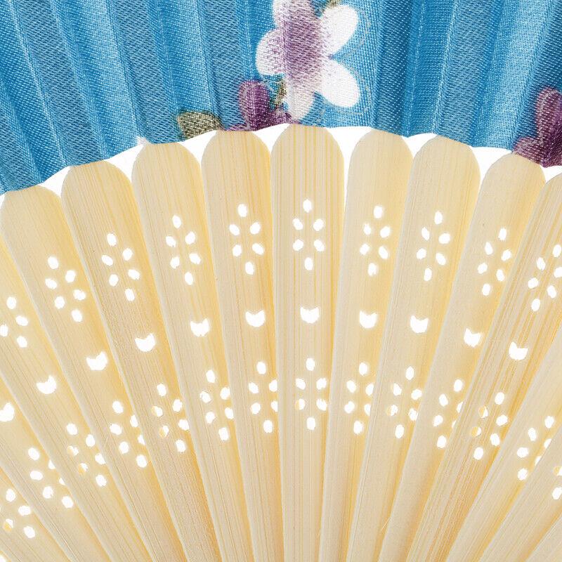1 Peça Ventilador de Dança de Mão Estilo Chinês Padrão Personalizado Ventilador Dobrável de Bambu Ventilador de Mão para Casamento Ventilador de Flor de Bambu