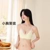 French Lace Triangle Cup Underwear Women's Small Breasts Pull Together Seamless Beauty Back Cover No Steel Ring Fixed Cup Thin Bra