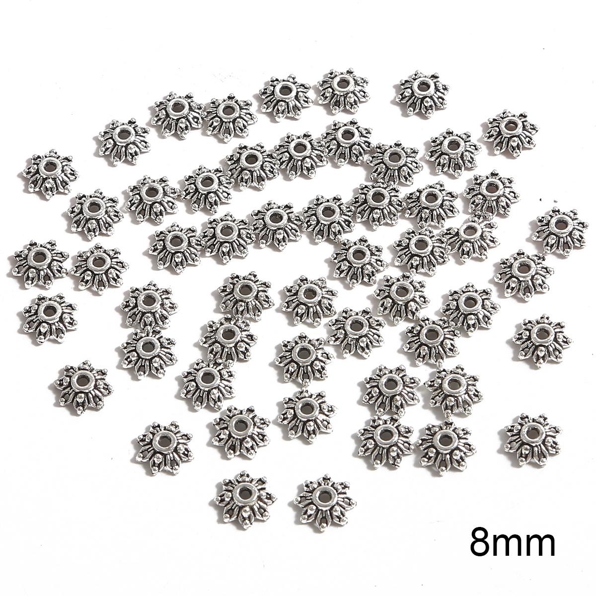 

50 шт металлические полые цветочные бусины, колпачки, коннекторы для изготовления ювелирных изделий своими руками 19 серебряный