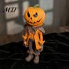 Halloween Pumpkin Man Figurine Figurine, Resin Figure, Classic Ghost Spooky Gentleman Statue for Office Face Desktop Ornament Home Tabletop Decoration