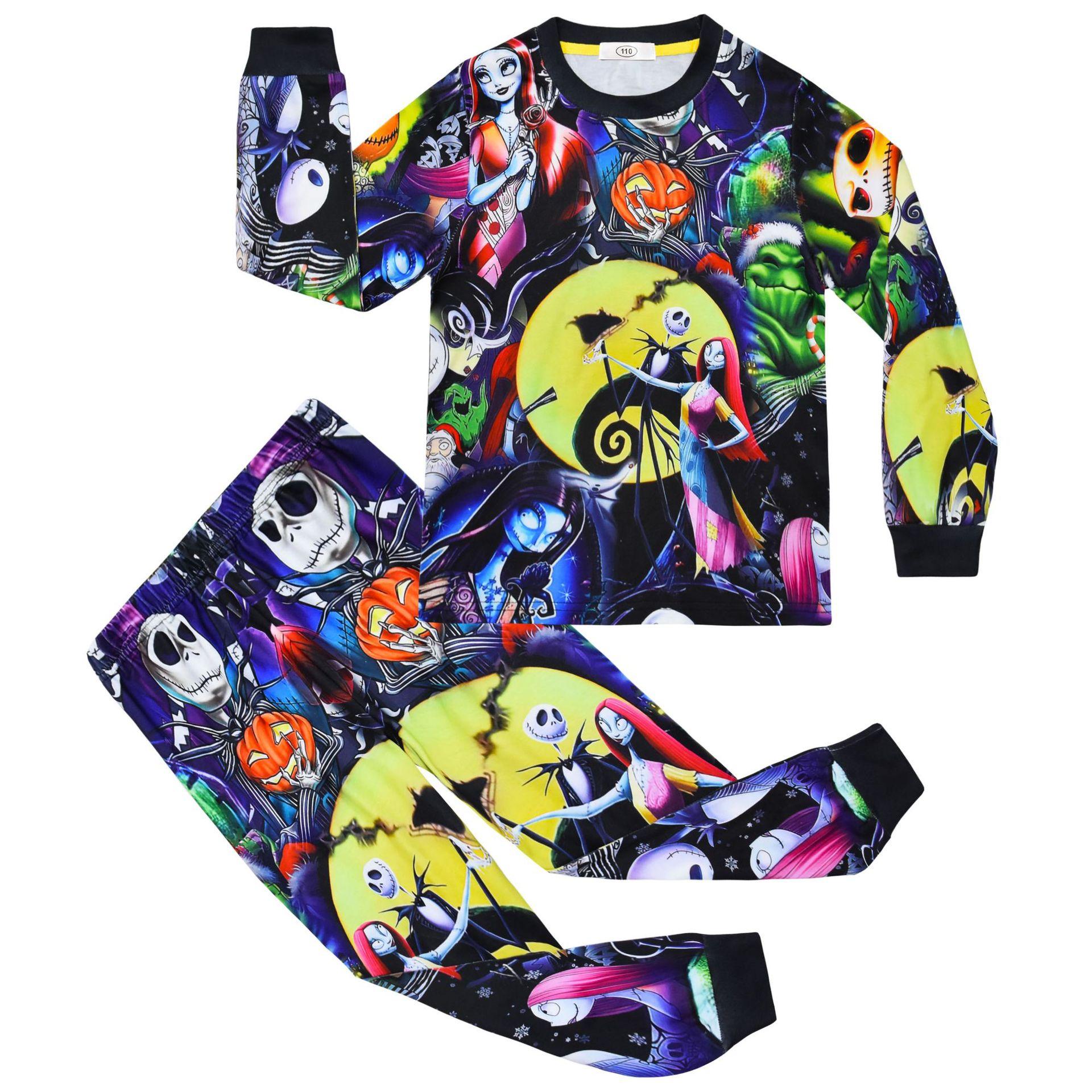 

Halloween Horror Cosplay Printed Costume, Medium And Large Children S Long-Sleeved Set, Loungewear Set 7777 110