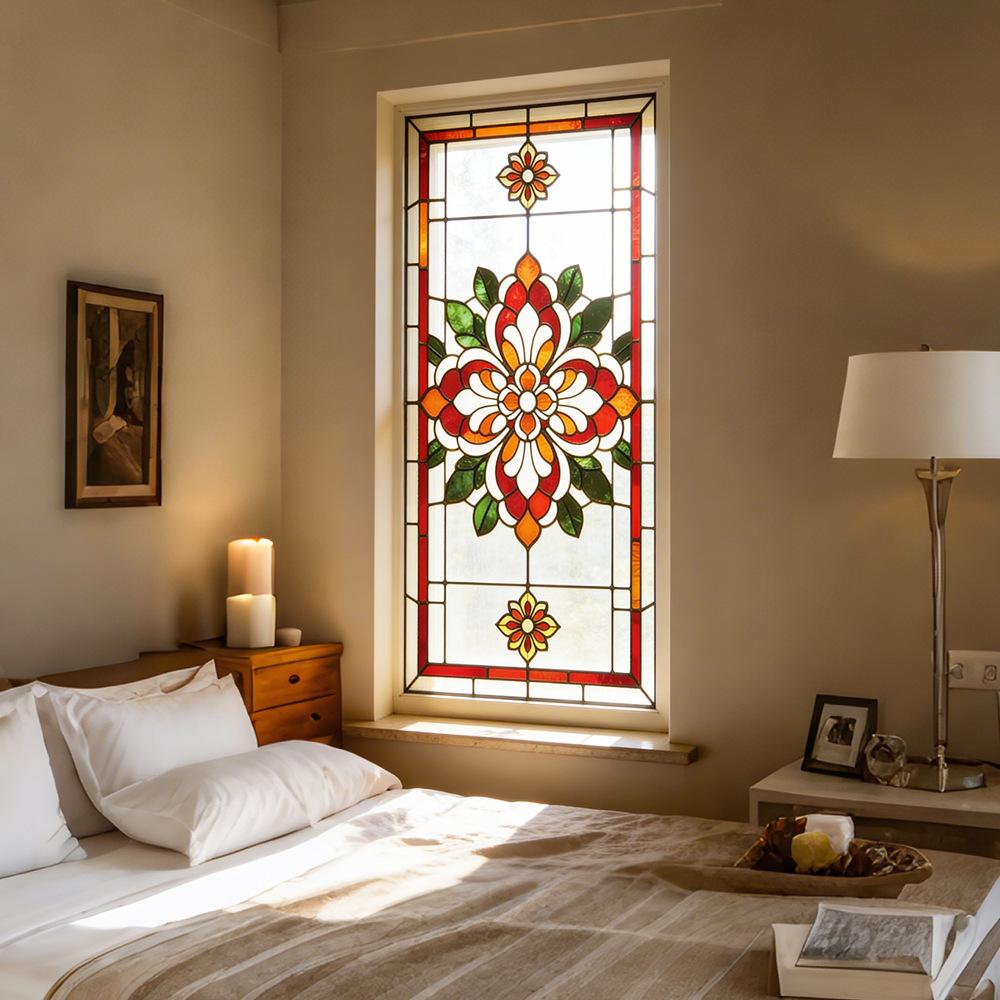 Retro Pattern Painted Mandala Outdoor Balcony Glass Display Window Sticker
