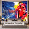 Custom Name Text Tapestry Lamine Yamal Personalized Polyester Wall Tapestry For Bedroom And Room