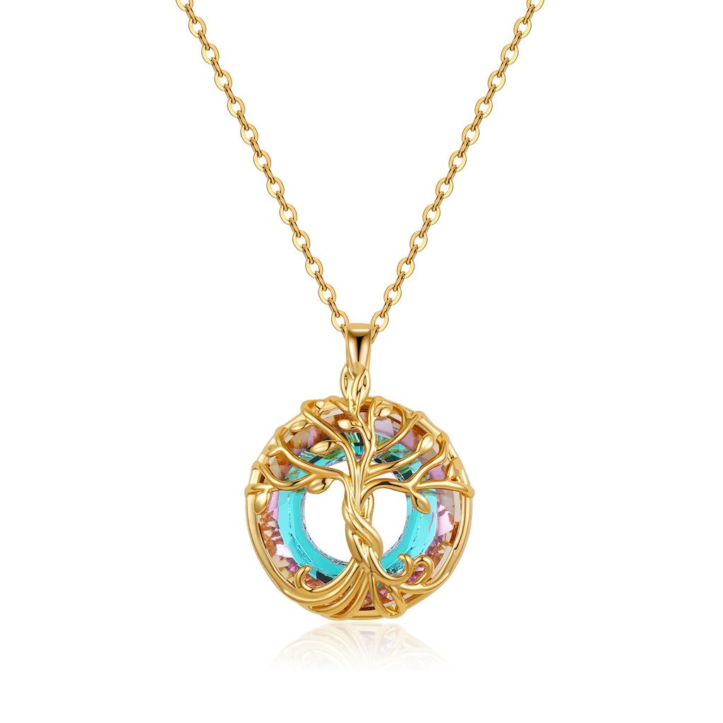 IFYOUOO Light Luxury Tree of Life Necklace -selling Gold Sliver&Rose Gold Popular Design Necklace for Lady as a Gift