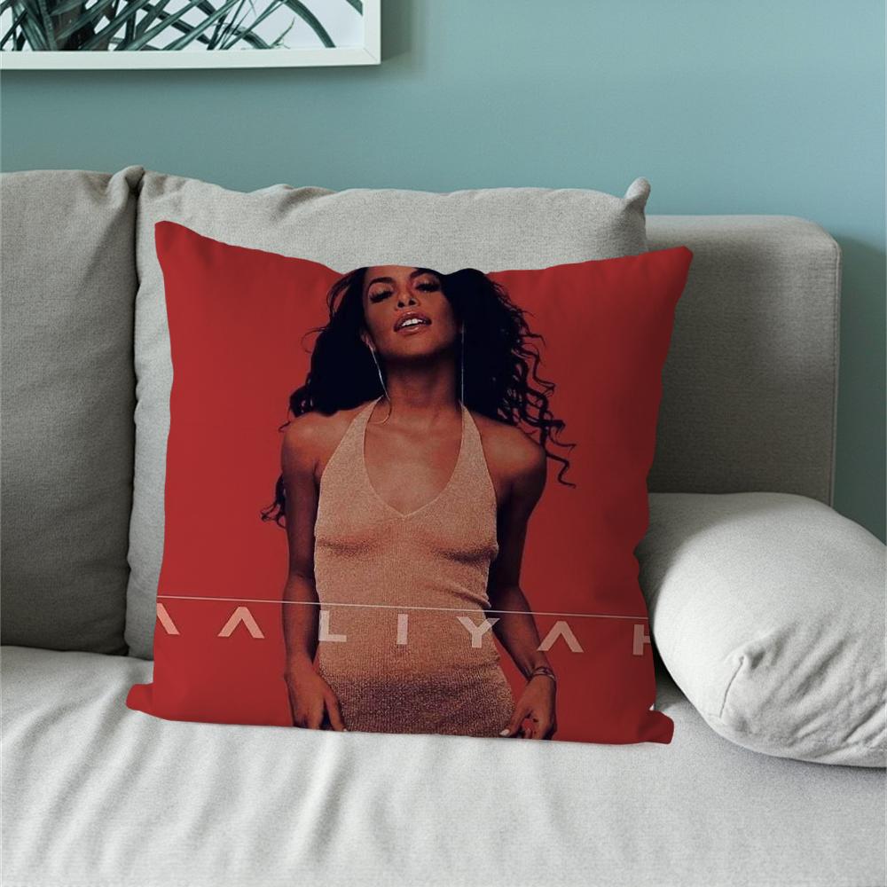 Red A-AaliyahS Album Pillow Case For Sofa Bedside Table Bedroom Backrest Living Office Cushion Printed Square Multiple