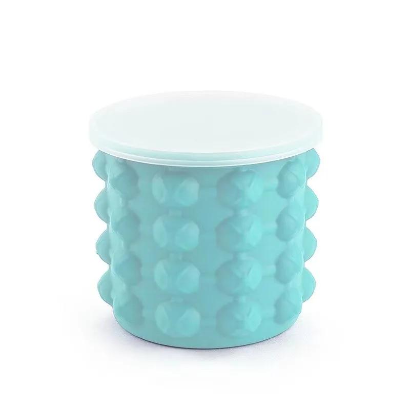 Ice Cube Mold Silicone Bucket with Lid Press Type Easy-Release Ice Trays Ice Cube Maker for Frozen Cocktail Whiskey Wine Holder