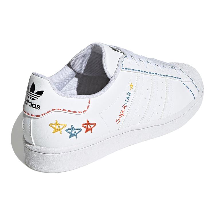 adidas Chaussures Superstar Originales 'Blanc Bleu Jaune' GZ3034
