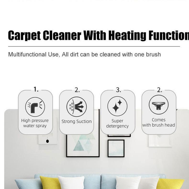 Компактна багатофункціональна машина для чищення оббивки та килимів зі інтегрованим розпиленням та всмоктуванням