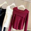 A Stylish One-shoulder Knitted Sweater for Women In Autumn and Winter, A Slimming and Form-fitting Base Layer, A Unique and Distinctive Top
