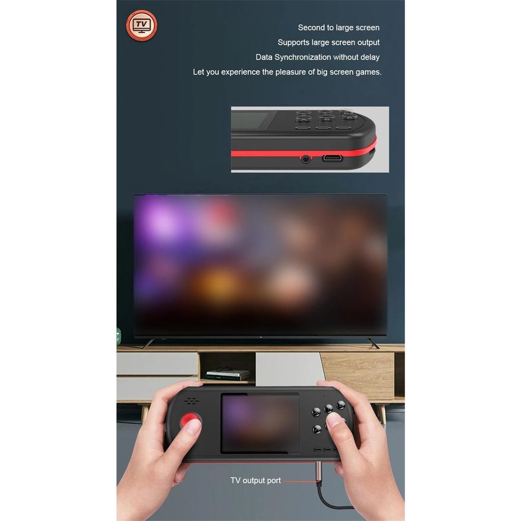 D22 Handheld Game Console with Dual System, Linux + Android, 3.5 Inch IPS Screen, Built-in 5000 Classic Games, Support AV Dual/Single Player