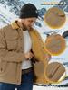 KEFITEVD Motorcycle Winter Pilot Jacket with Fleece Size L Men's Jacket, Windproof, Dokajan, Workwear, Lining, Khaki,