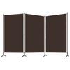 3 Piece Room Divider Brown 260 X 180 Cm