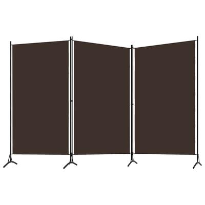 3 Piece Room Divider Brown 260 X 180 Cm