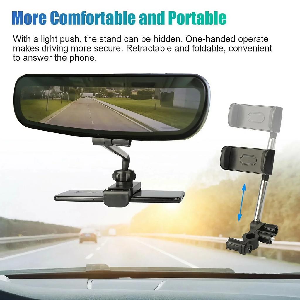 Xiaomi 360 Degree Car Rearview Mirror Phone Mount Adjustable GPS Smartphone Holder Stand Universal for All Cars