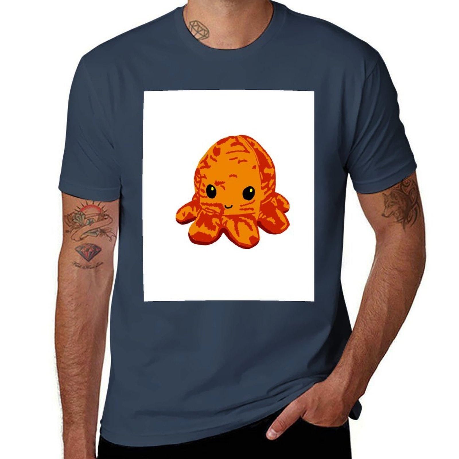Orange octopus TShirt t shirts cotton 100 funny t shirts dark humor TShirt S