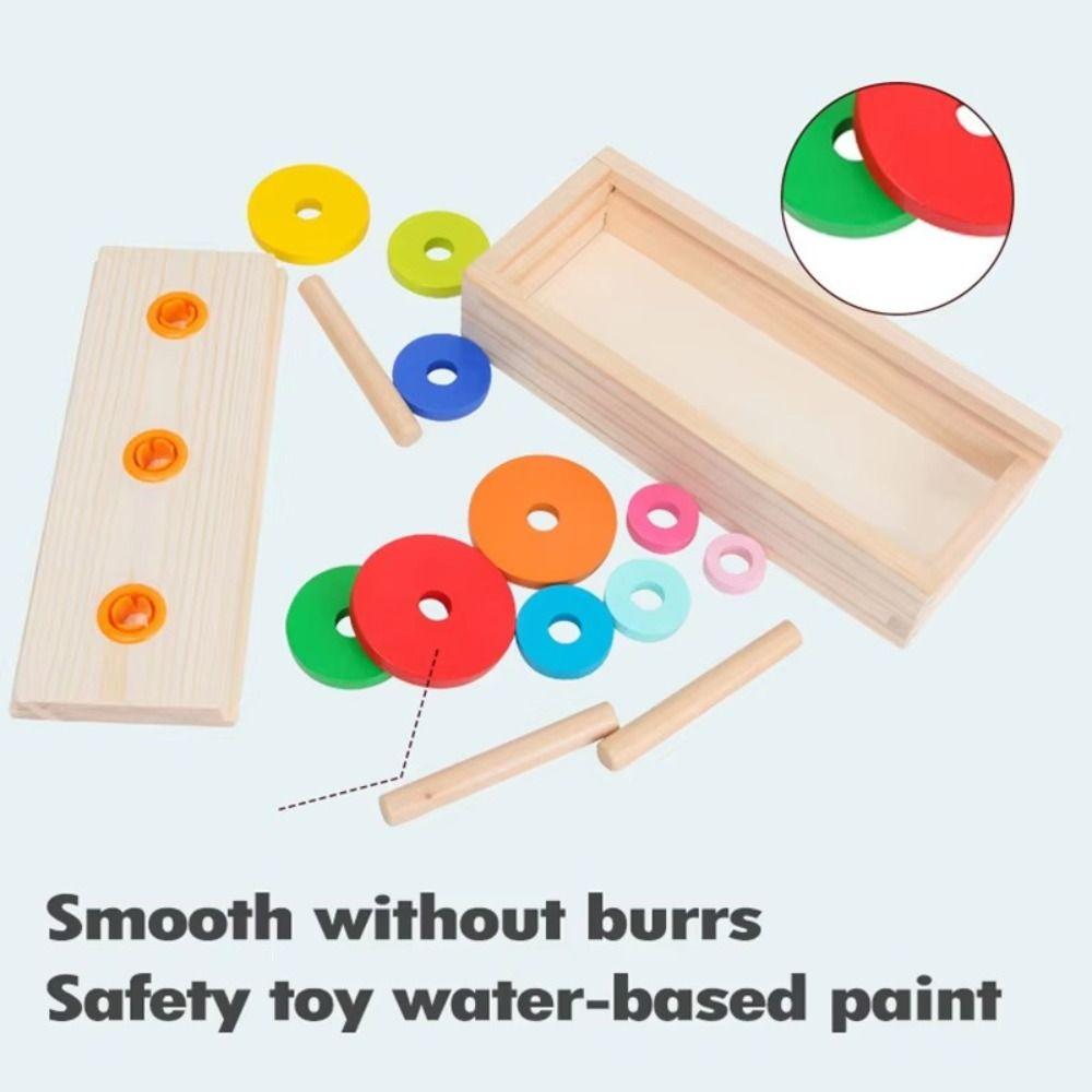 Wooden Material Rainbow Stacking Games Classic Design Montessori Wooden Toys Math Sensory Toys