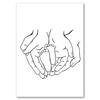 Linea astratta mamma bambino mano cuore minimalista arte murale tela pittura nordica poster e stampe quadri da parete decorazioni per la camera dei bambini