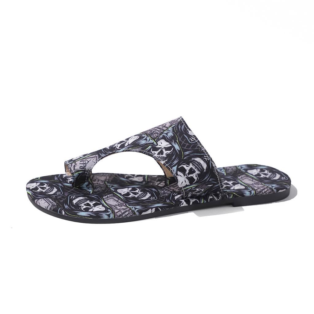 Foreign trade 2025 summer new breathable printing set toe Roman wind cool slippers women large size independent station wish