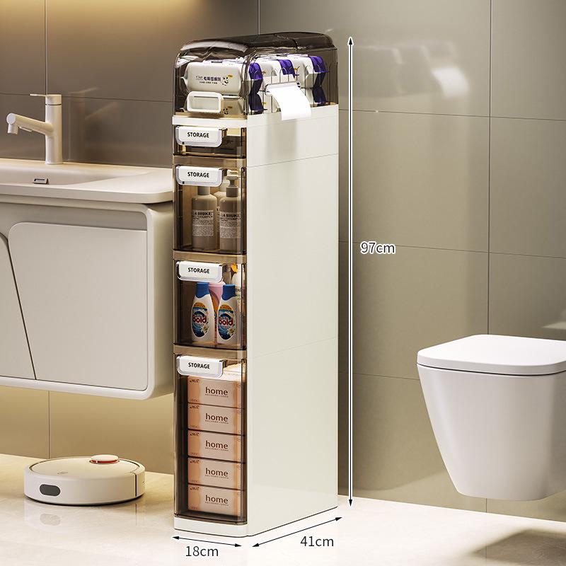 Multi-functional Narrow Bathroom Storage Cabinet for Toilet