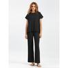GMXIA Casual Women's Summer Solid-color Sleeveless Vest, Knitted Sweater, Wide-leg Pants, Large-sized Ice Silk Suit