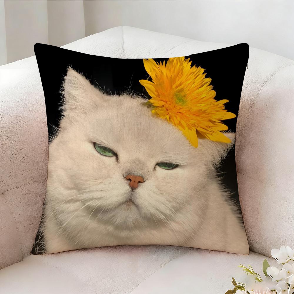 Fun Kwaii Cat Anime Pillow Case Pillowcase Doublesided Printed Sofa Cushion Bedroom Headboard Pillow