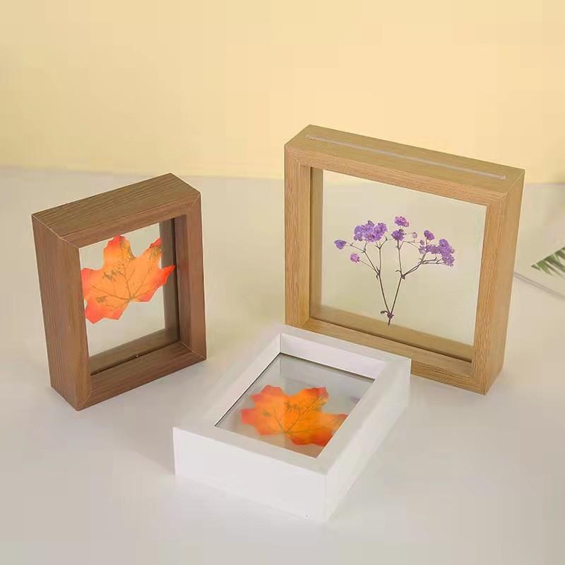 Wooden Doublesided Glass Photo Frame For A4 Herb Leaf Specimen Diy Art Display For Home Decor