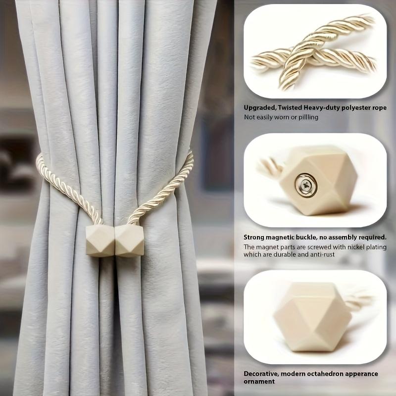 1pc Boho Style Magnetic Curtain Tiebacks - Easy Install, No Drilling Required, Stylish Curtains for Living Room