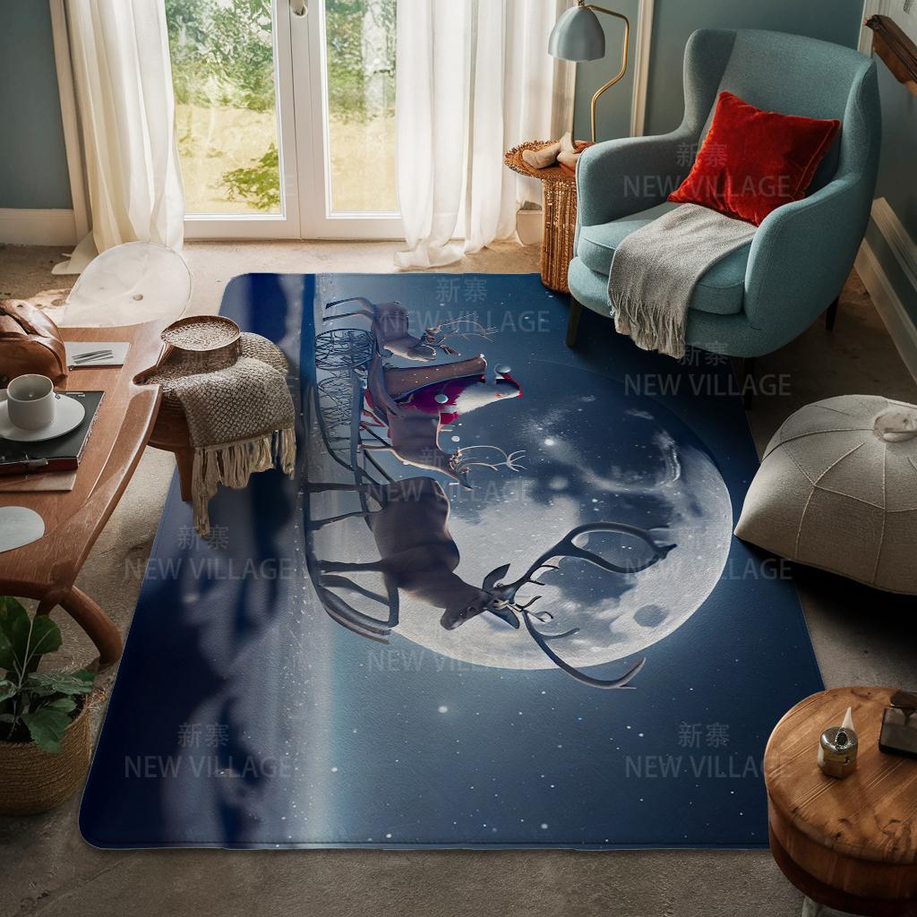 House Entrance Carpet Home Door Mat Living Room Bath Foot Bathroom Non-slip Water Absorption Rugs Bath Merry Christmas Winter