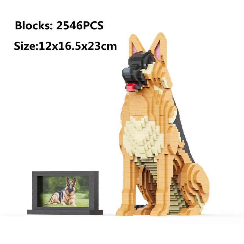 Mini Blocks Dog Realistic Designer Animal Golden Retriever Kit Persian Ragdoll Cat Creative Stem Educational Toy Home Decoration
