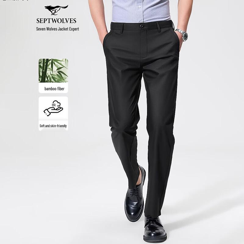 SEPTWOLVES Men s Twill Solid Straight-Leg Casual Pants 31A