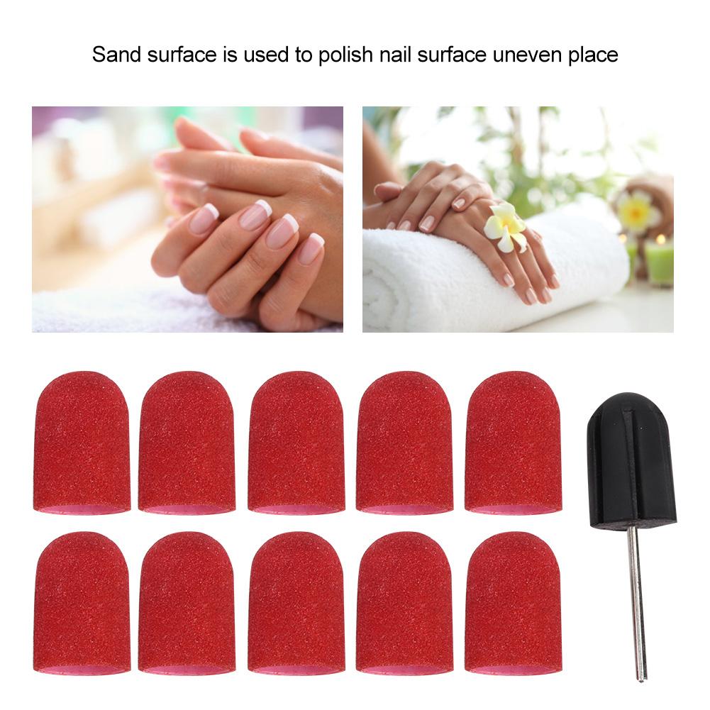 Nagelkunst Schleifband Nagelpolieren Schleifkopf Schleifringkappe 16 x 25mm (rot)