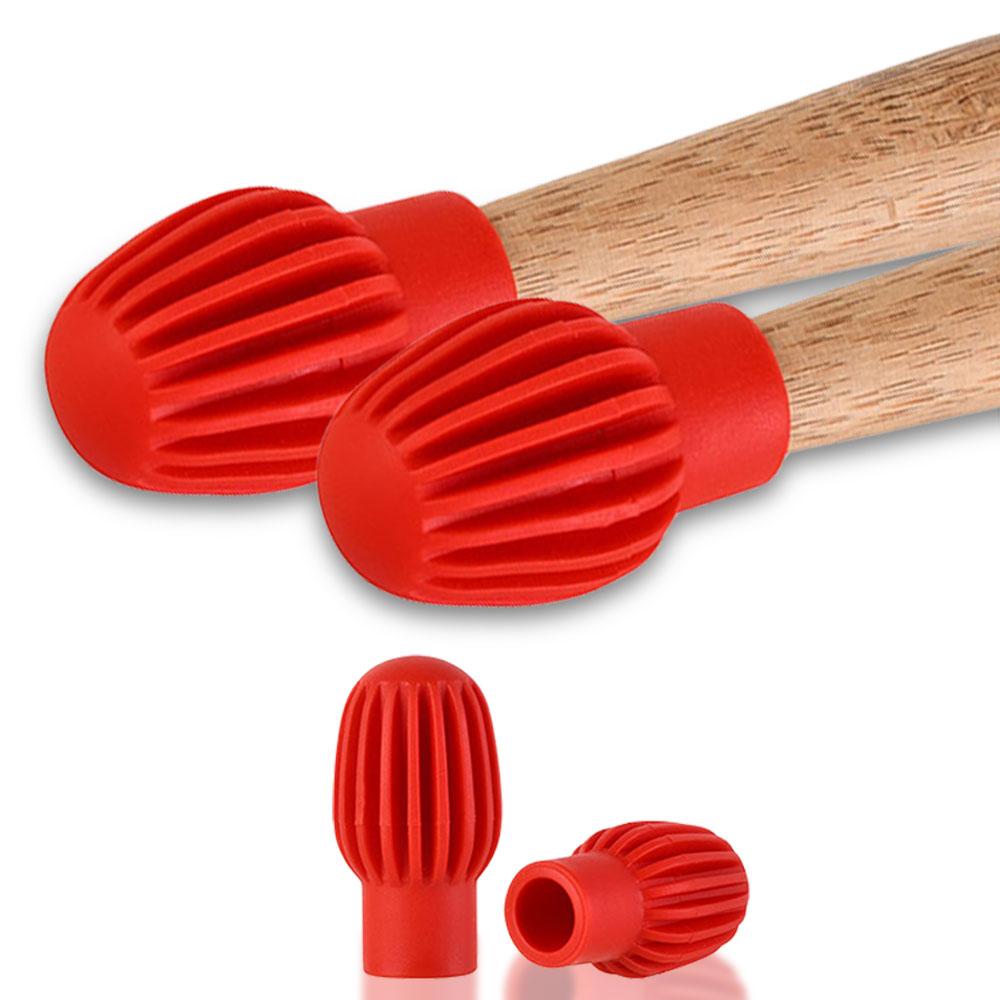 2PCS Drumstick Mute Silicone Drumstick Practice Tips Drumstick Head Rubber Sleeve For Quiet Drum Practice