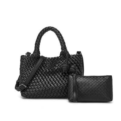Nischen-Handtasche aus weichem, geflochtenem Leder: Vielseitige Crossbody- und Schulter-Tasche