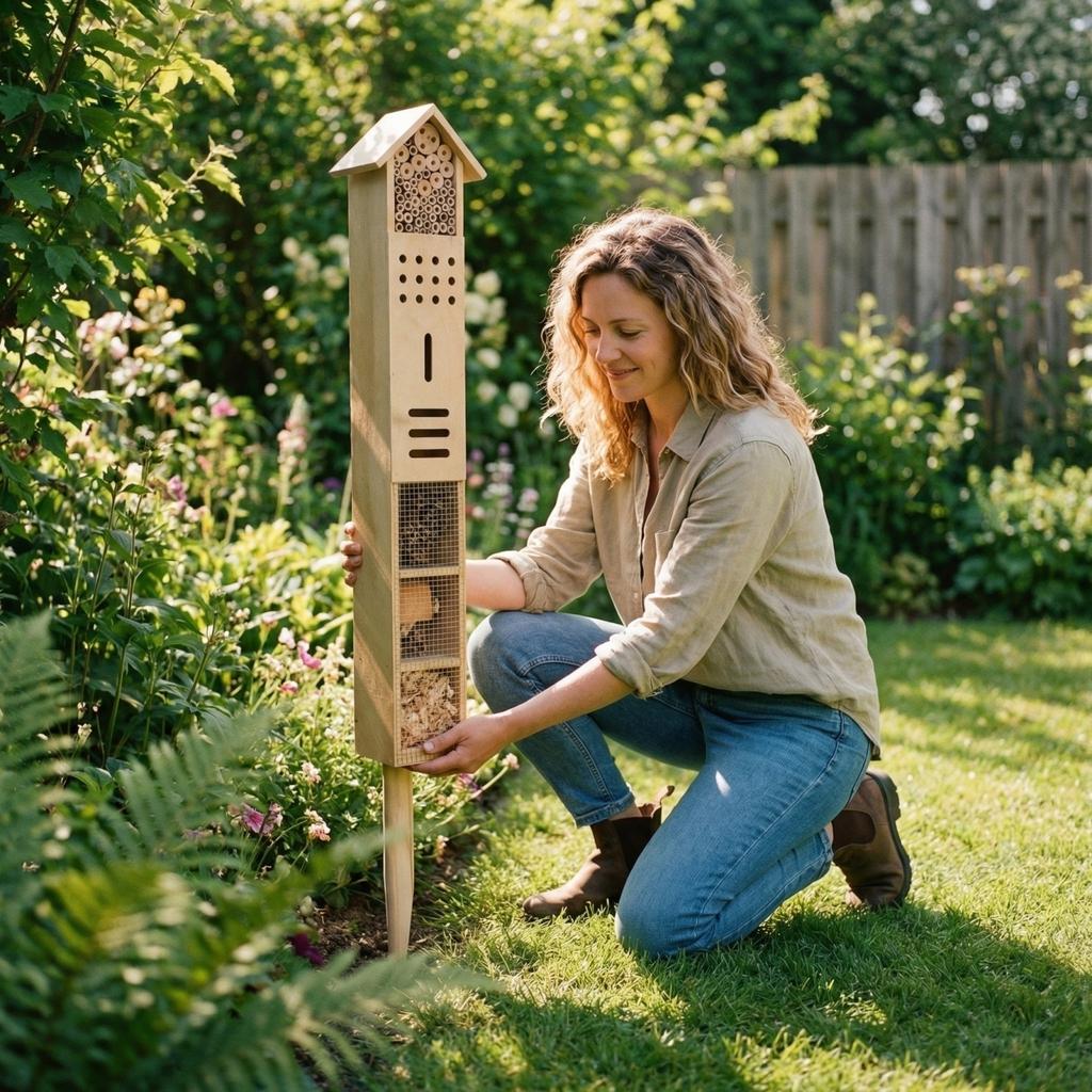 Wooden Insect House, Insect Hotel, Bees, Butterflys, Ladybirds, Natural Insect Habitat For Garden And Yard