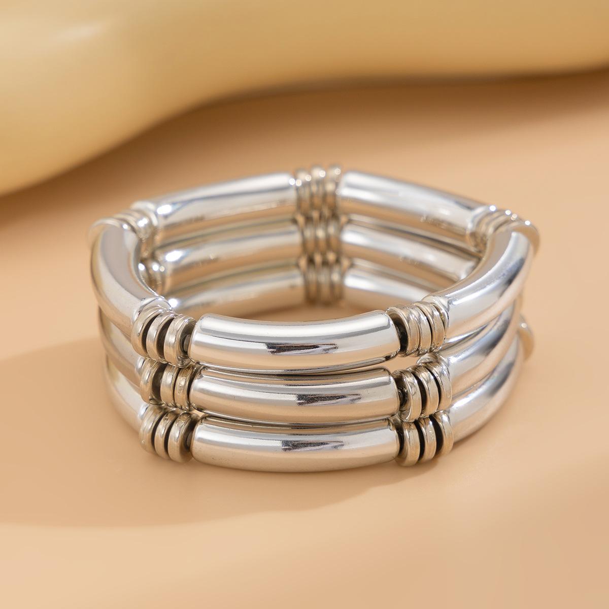 

Винтажный акриловый браслет из бамбуковых бусин для женщин, разноцветный эластичный из смолы, браслет с подвесками для девочек, парный, подарок, мужские украшения