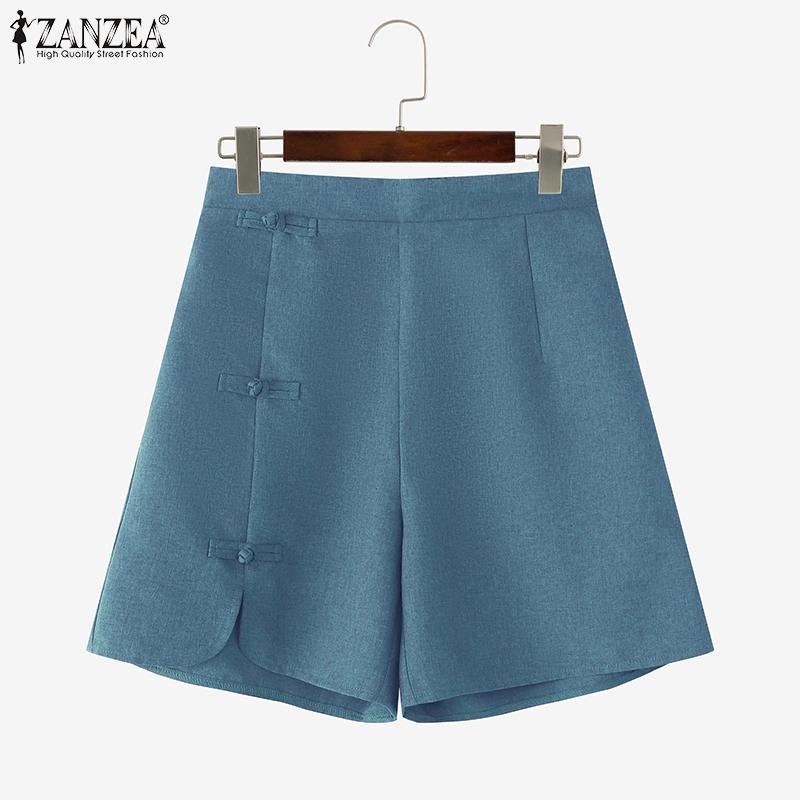 ZANZEA Women Summer Casual Solid Color Loose Short Pants