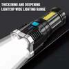 High Power LED Flashlights Camping Torch With 4 Lamp Beads And COB Side Light Rechargeable Portable Hand Lantern 4 Lighting Mode