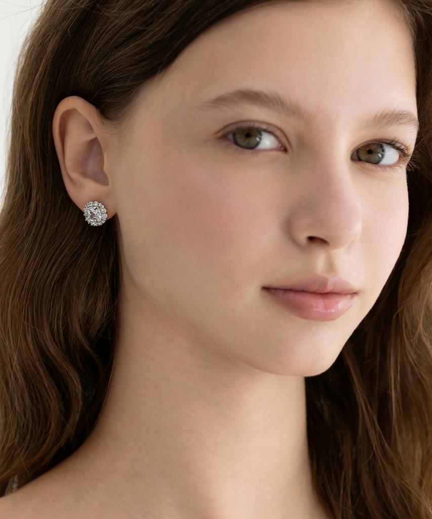Tatiana Cushion Halo Cubic Earrings Ec3306