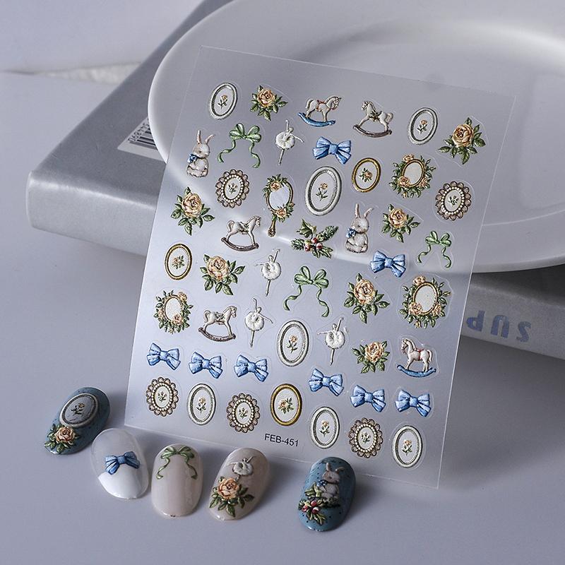 Nail Relief Stickers Nail Three-Dimensional Stickers Nail Decoration Diy Pretty