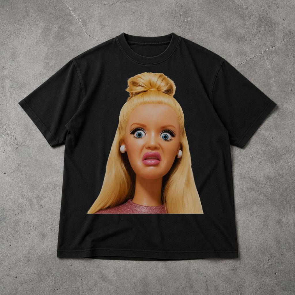 Camiseta Meme Divertida de Muñeca Impactada Para Ella, Camiseta con Meme de Reacción Asqueada, Camiseta Gráfica Sarcástica