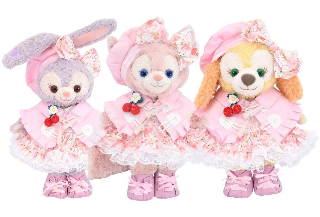 Teddy Bear Mail Order Alice Linabelle Dress-Up Costume with Duffle Cape and Floral Print Dress (Pink) (Size Small)