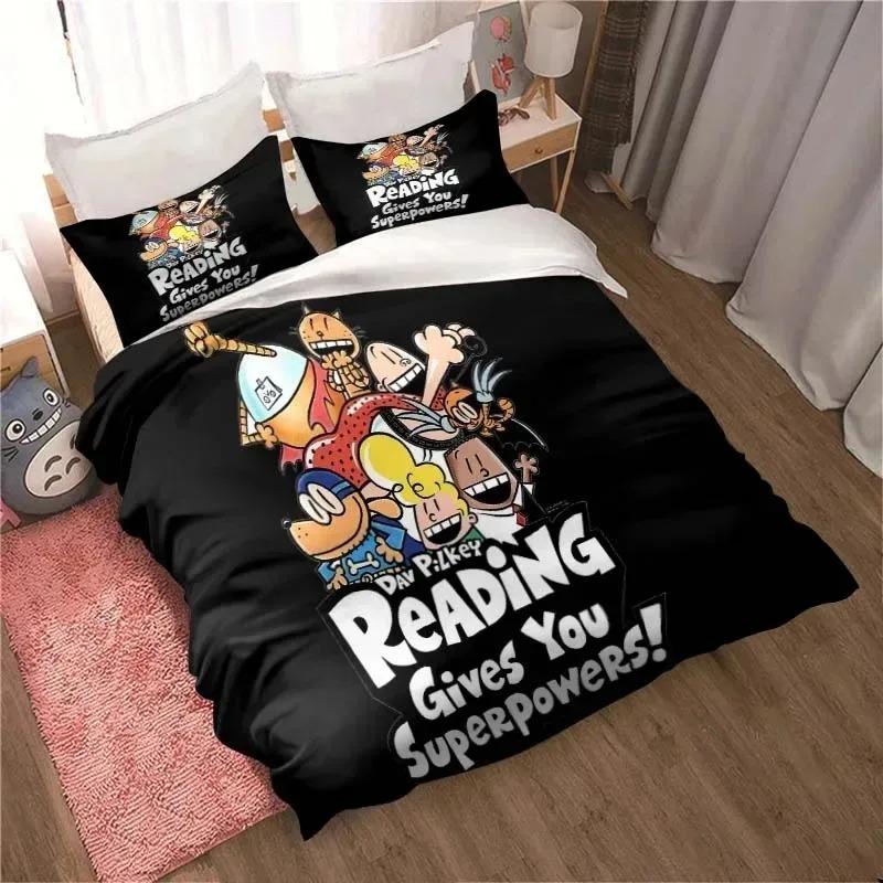 3D Cartoon Dog Man Duvet Cover Pillowcase Bedding Set Dav Pilkey Adult Boys Girls Bedroom Decoration Single Double Size