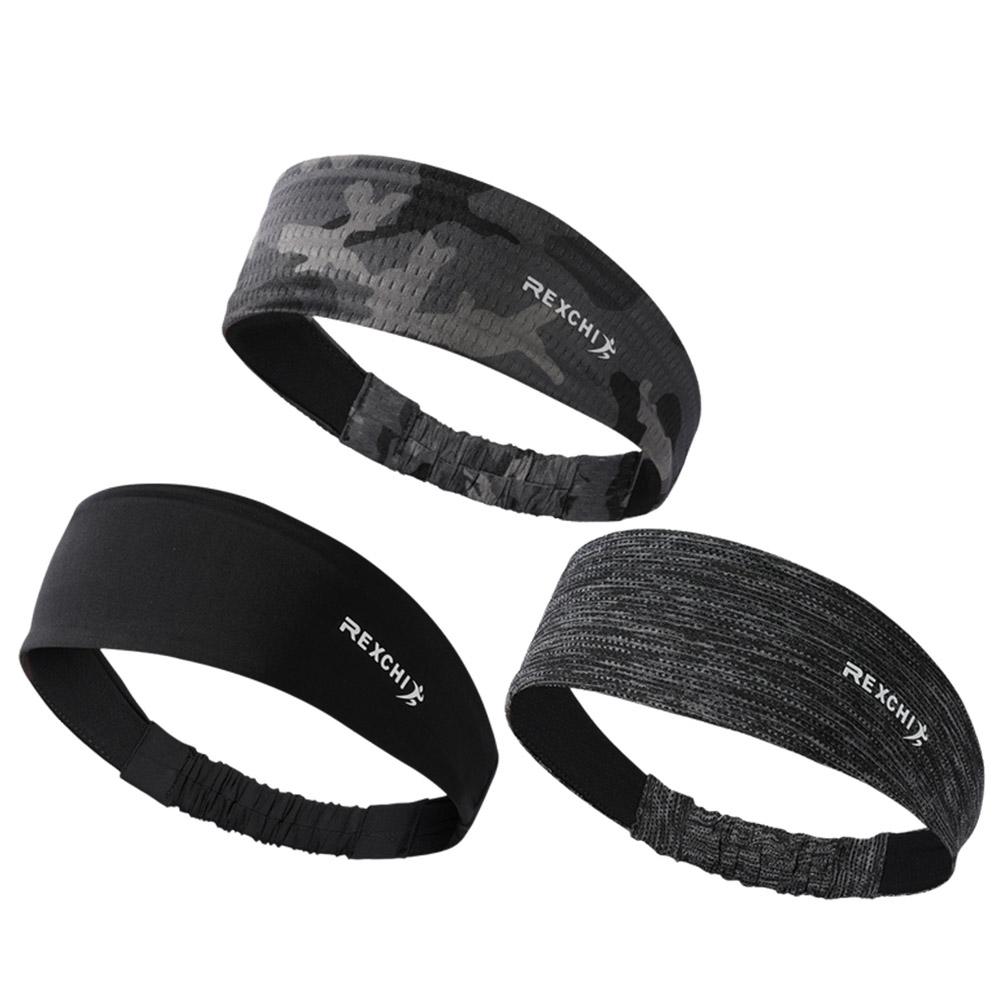 Sports Headband Sweatband Men's Ice Silk Breathable Basketball Running Outdoor Cycling Hair Fit D8E3
